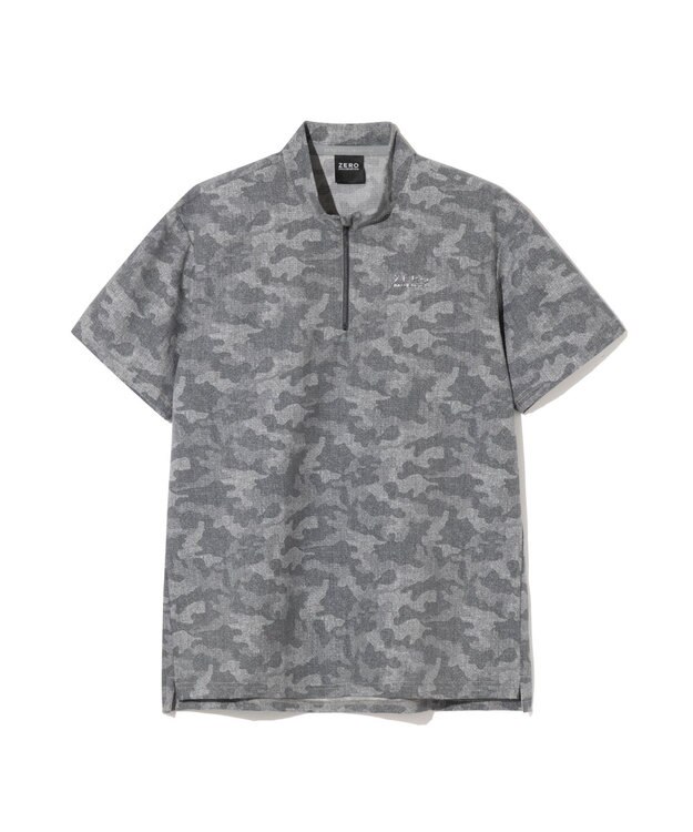 ZERO HALLIBURTON クールドッツ カモ柄モックネックTシャツ ZHG-M6S6b 85192 グレー