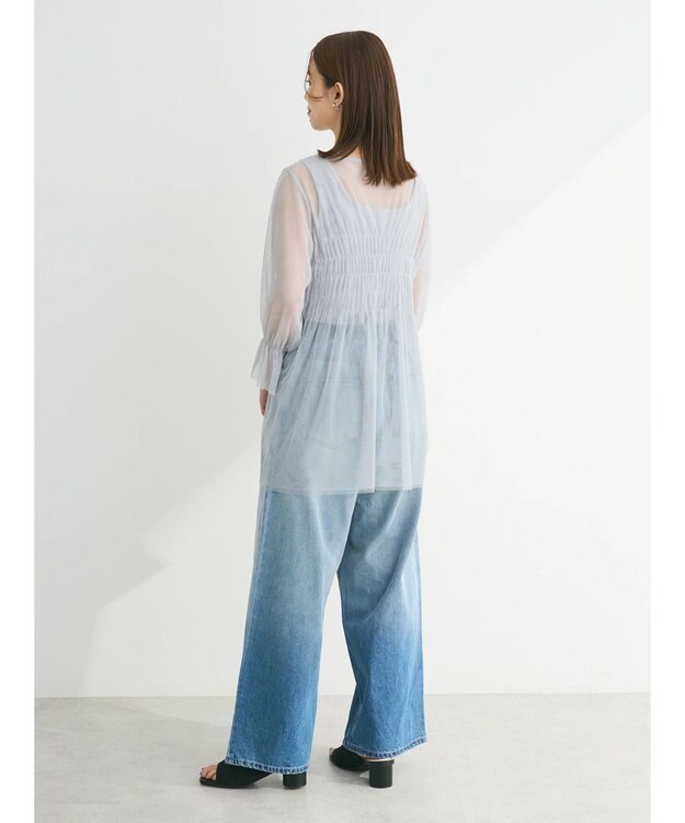 Green Parks チュールシャーリングチュニック Gray