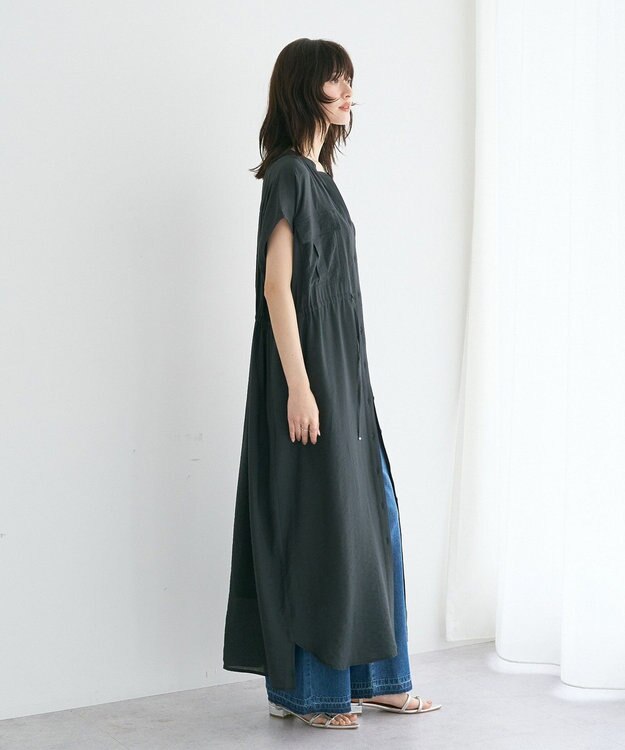YECCA VECCA ミリタリースキッパーシャツワンピース Charcoal Gray
