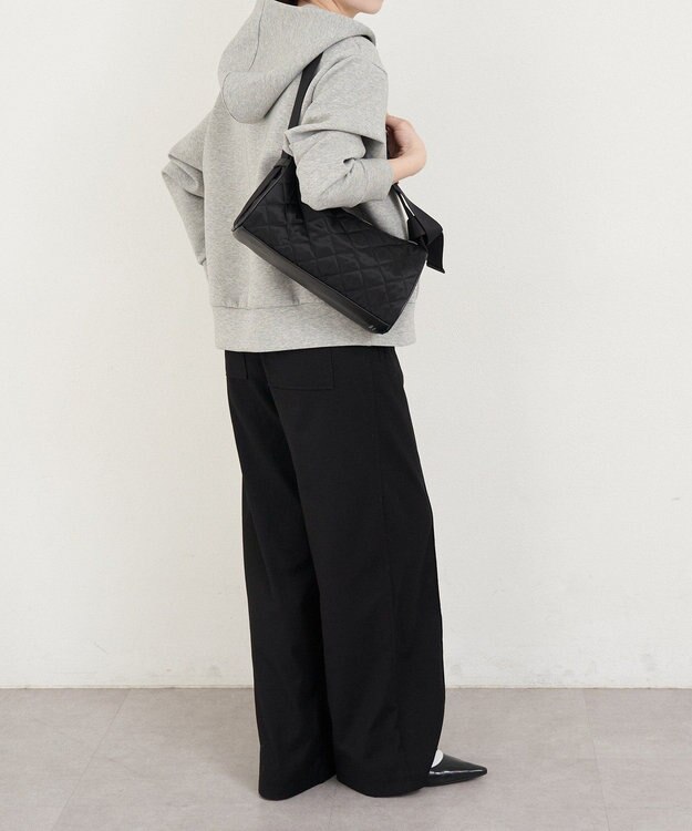 russet キルティングドラムミニショルダーバッグ(SF-267) Black