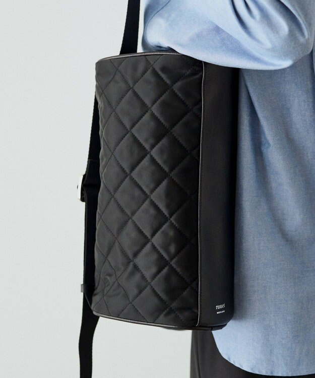 russet キルティングドラムミニショルダーバッグ(SF-267) Black