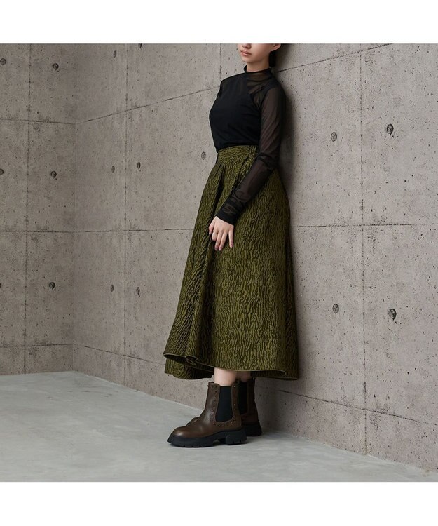 MODE ET JACOMO <carino>サイドゴアビジューショートブーツ ダークブラウン