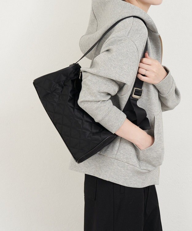 russet キルティングドラムミニショルダーバッグ(SF-267) Black