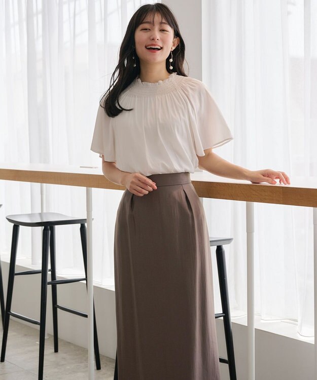 ANY SIS 【洗える】カッセンシャーリング ブラウス アイボリー系