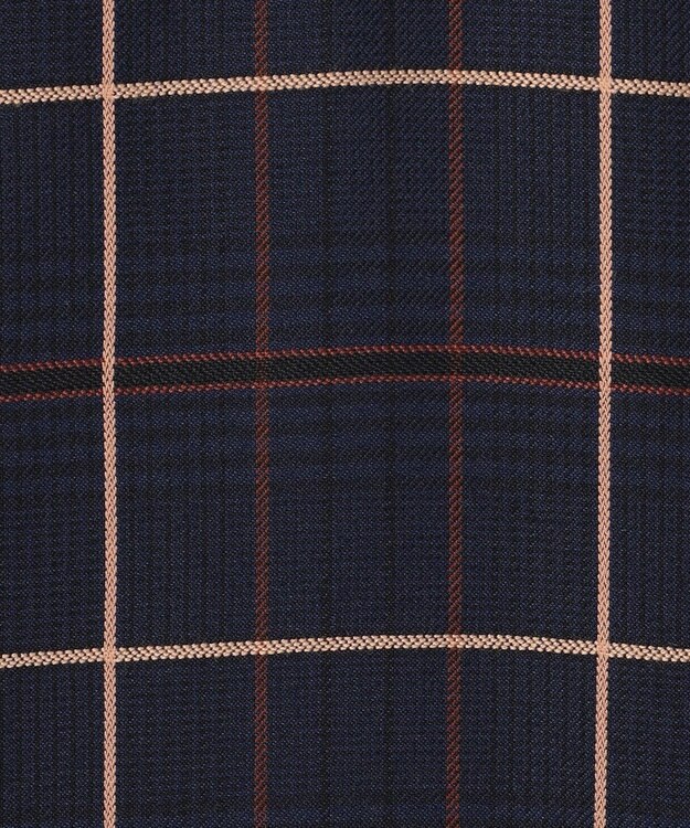 J.PRESS LADIES サイロチェック ストライプ ワンピース ネイビーチェック系