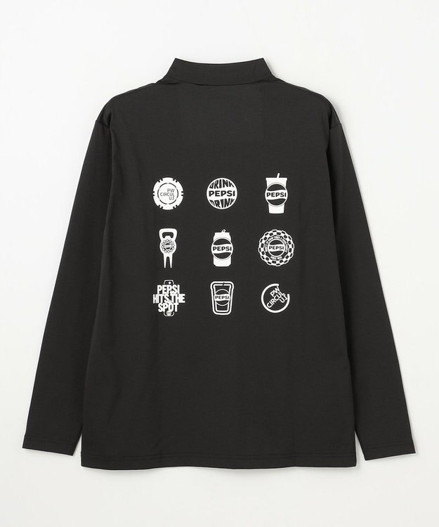PW CIRCULUS 〈Pepsiコラボ〉【UNISEX】Pepsi 9-LOGO モックネック　ロングT ブラック系