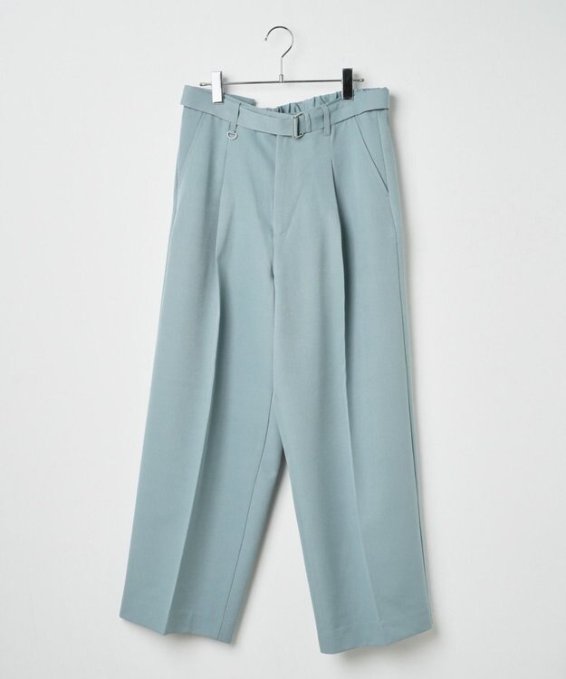 WEGO トロミ　ベルト付きワイドスラックス ブルー