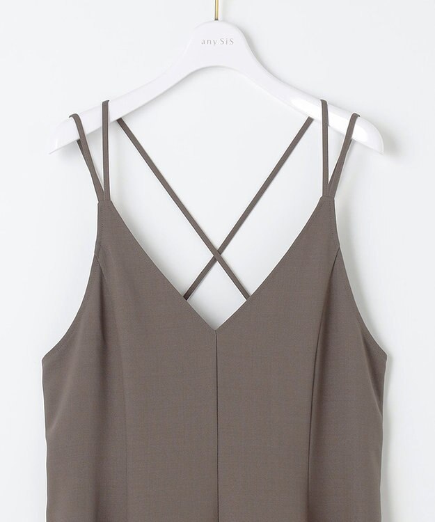 ANY SIS 【洗える】フレアキャミソール ワンピース モカグレー