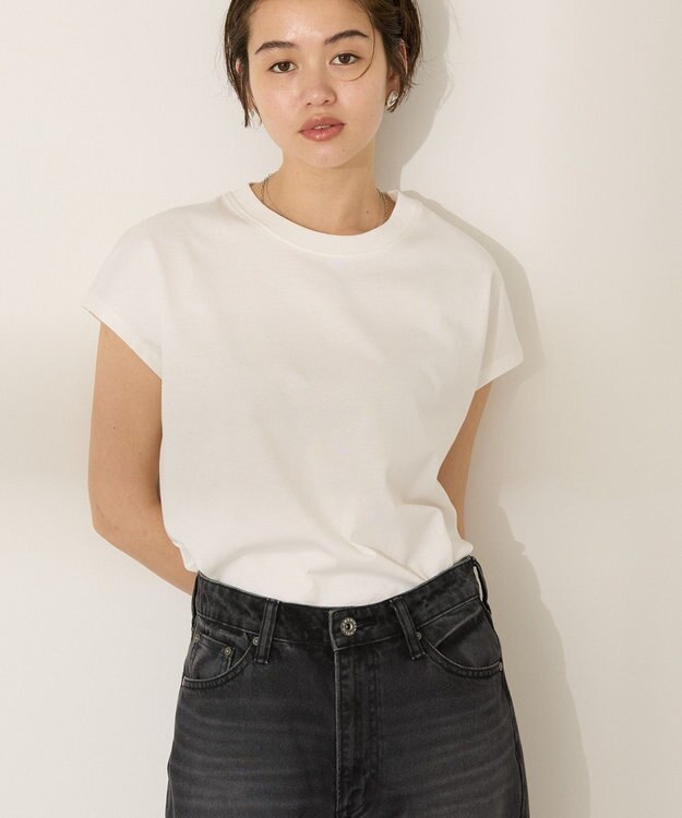 AMERICAN HOLIC きれいめフレンチスリーブコットンプルオーバー Off White