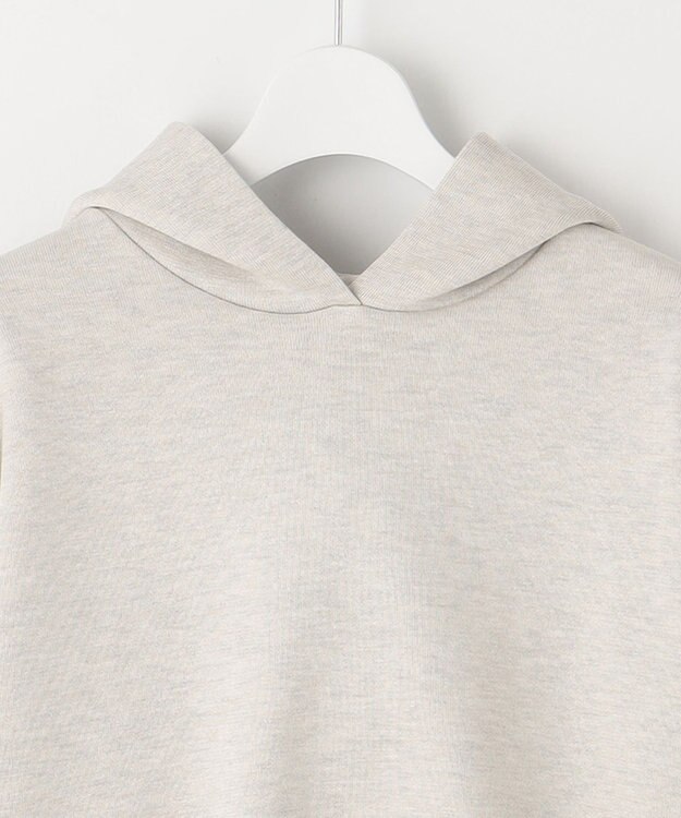 自由区 L 【洗える】シャイニースムースニット パーカー アイボリー系