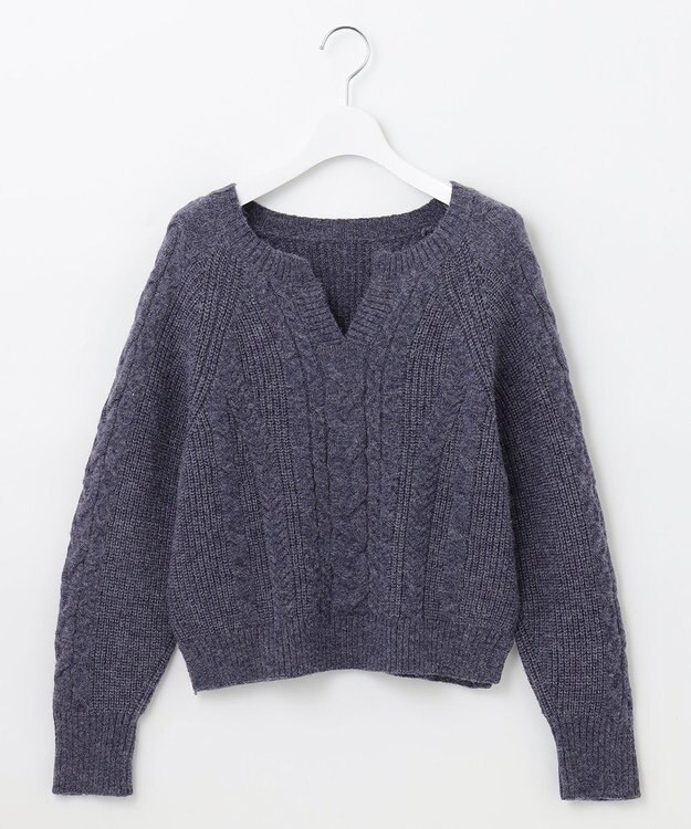 Feroux 【セットアイテム】ケーブルニット セットアップ ネイビー系