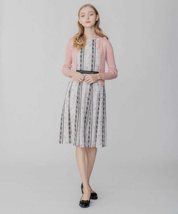 TOCCA 【洗える】SILK RIB CARDIGAN カーディガン ピンク系