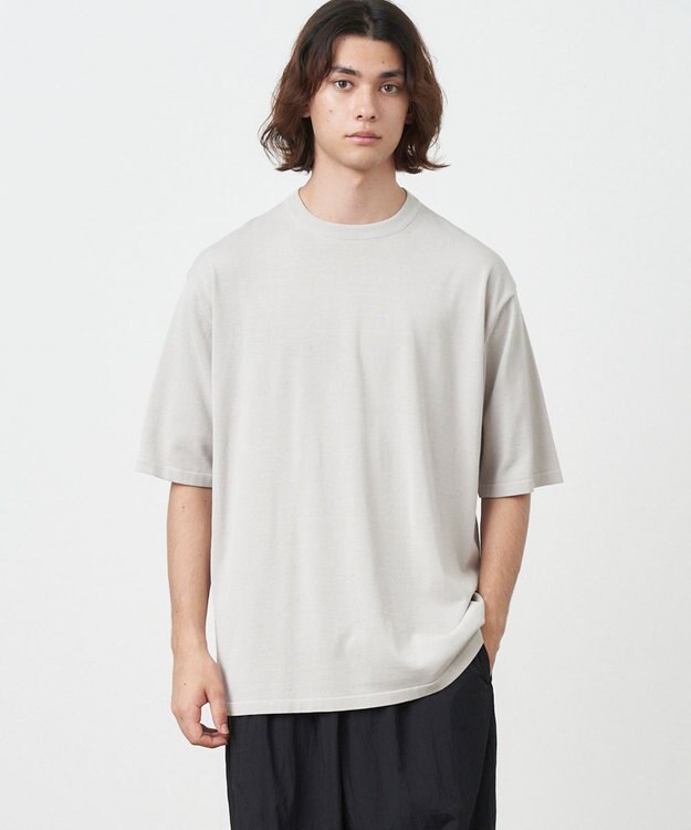 ATON FRESCA KNIT | ハーフスリーブプルオーバー - UNISEX GRAY