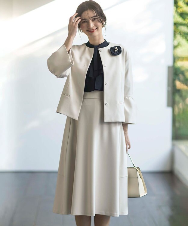 組曲 S 【KUMIKYOKU NAVY】コンフォータブルドレープ ジャケット サンドベージュ系