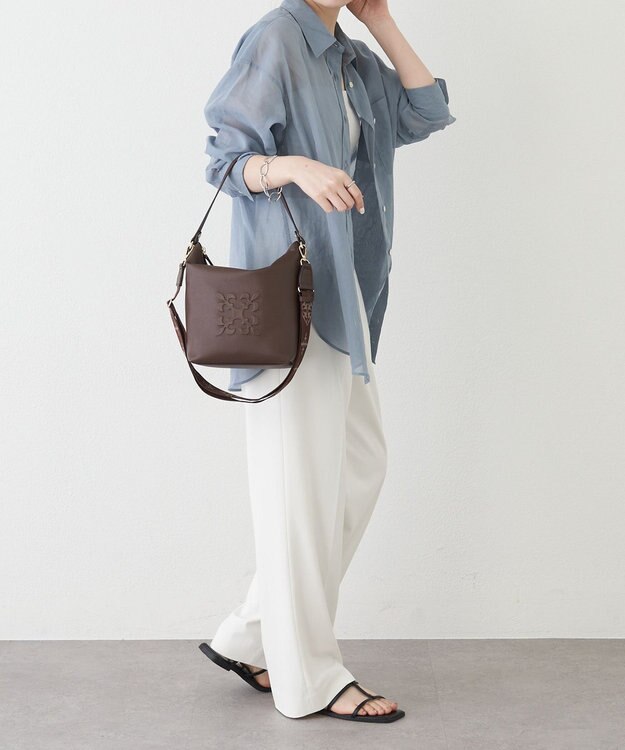 russet 《WEB限定》スタンダードミニショルダーバッグ <エンボスモノグラム>(CE-1718-WEB) D.Brown