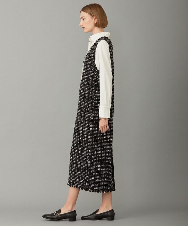 ICB ロービングツイード ワンピース ブラック×オフホワイト系