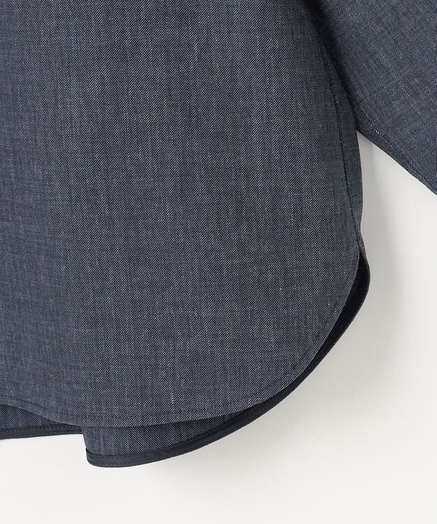 自由区 L 【セットアップ対応】ソフトリネンダンガリー シャツ ネイビー