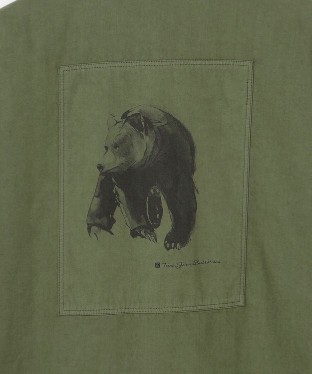 JOSEPH ABBOUD MOUNTAIN 【テーム・ヤルヴィコラボ・サスティナブル】コットンテンセルツイルバックプリント シャツ カーキ系