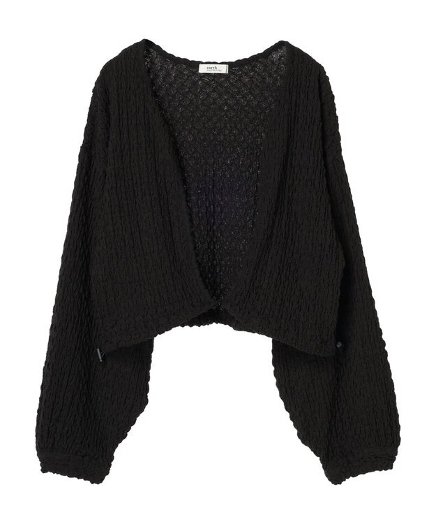 earth music&ecology ぽこぽこドロストカーディガン Black