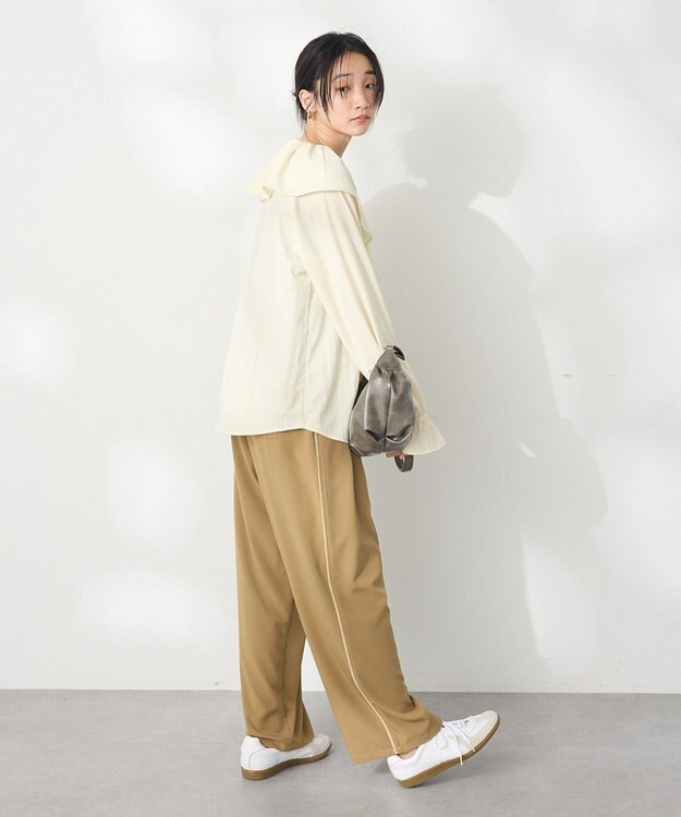 CRAFT STANDARD BOUTIQUE ビッグ襟フリルブラウス Ivory