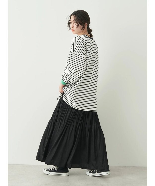 earth music&ecology トリカラーボーダーロンＴＥＥ Off White