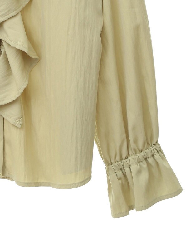 CRAFT STANDARD BOUTIQUE ビッグ襟フリルブラウス Green