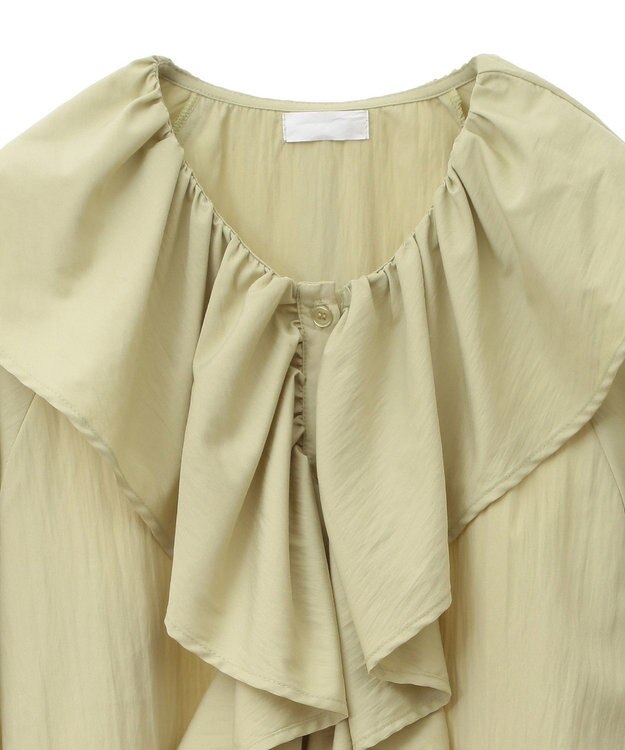 CRAFT STANDARD BOUTIQUE ビッグ襟フリルブラウス Green