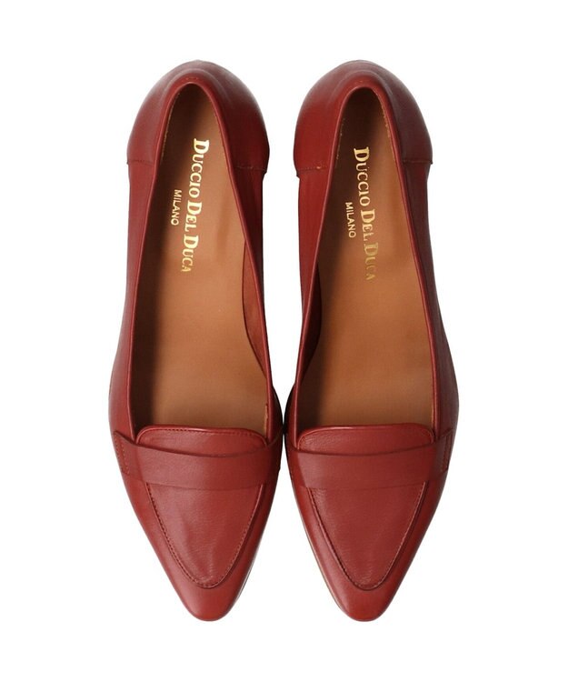 INTER-CHAUSSURES 【DUCCIO DEL DUCA】ポインテッドトウモカパンプス レッドブラウン