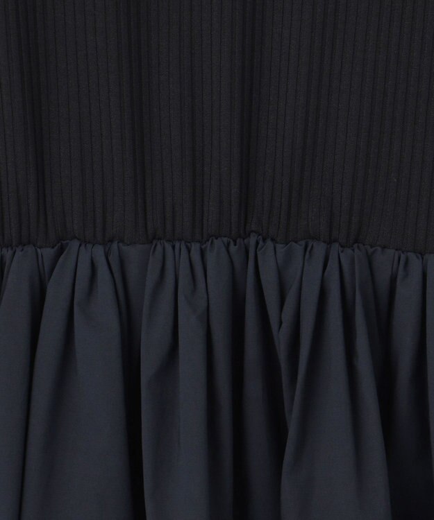 ICB L 【WEB限定・洗える】 リブコンビタイプライター ワンピース ネイビー系