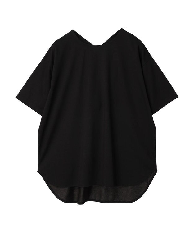 Green Parks 接触冷感バックカシュクールチュニック Black