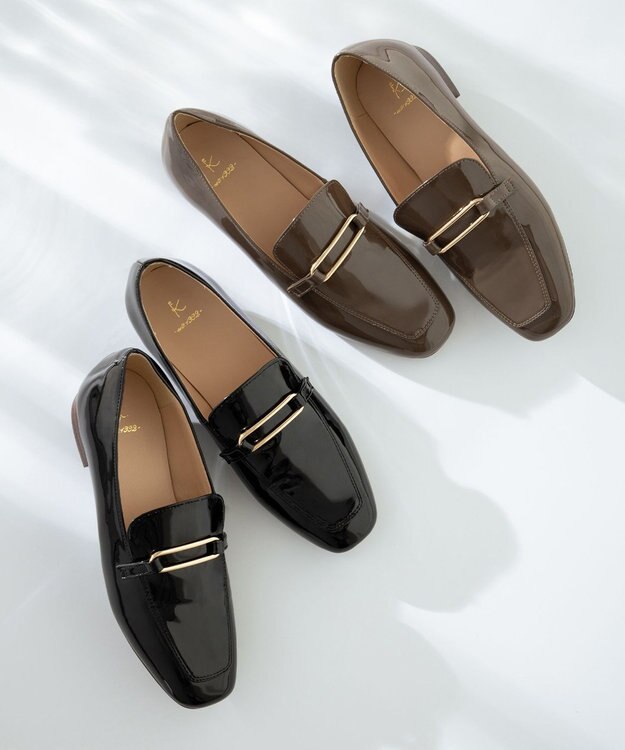 組曲 スクエアトゥローファー ブラウン系