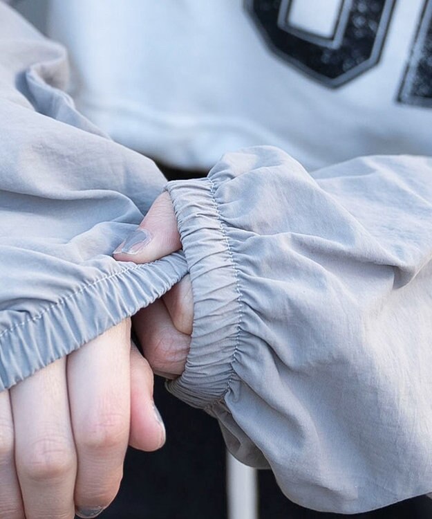 WEGO ナイロンスリーブナンバリングスウェット ホワイト