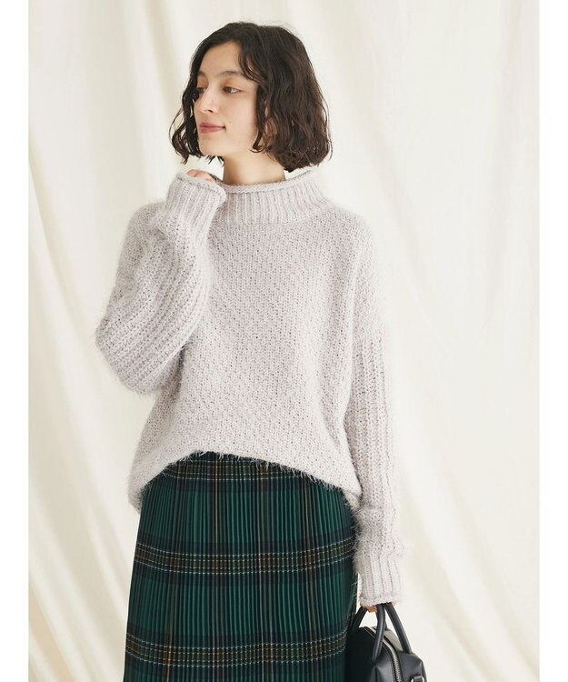 CRAFT STANDARD BOUTIQUE バスケットモールスタンドネックプルオーバー Gray Beige