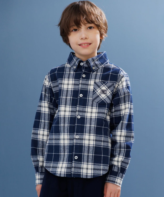 J.PRESS KIDS 【140-170cm】ビッグチェック シャツ ネイビー系4