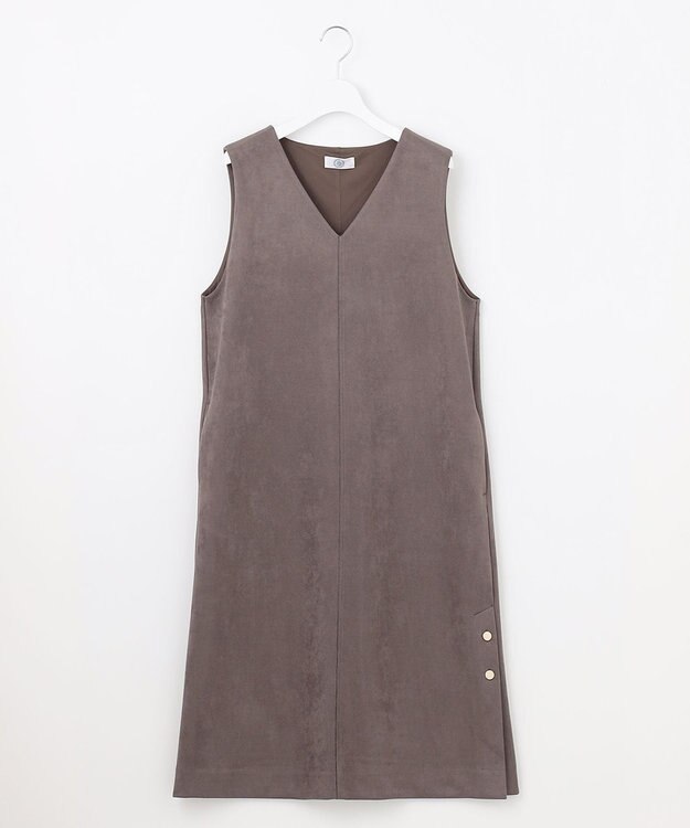 J.PRESS LADIES L 【洗える】スエードダンボール ジャンパースカート ブラウン系
