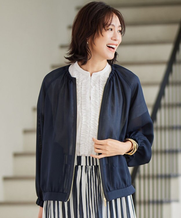 自由区 【洗える】ソフトリネンフリルディティール ブラウス オフ