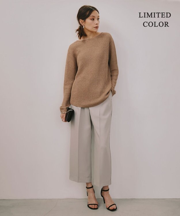 ICB 【WEB限定カラーあり】FluidBackSatin ワイドクロップドパンツ トープ系［WEB限定］