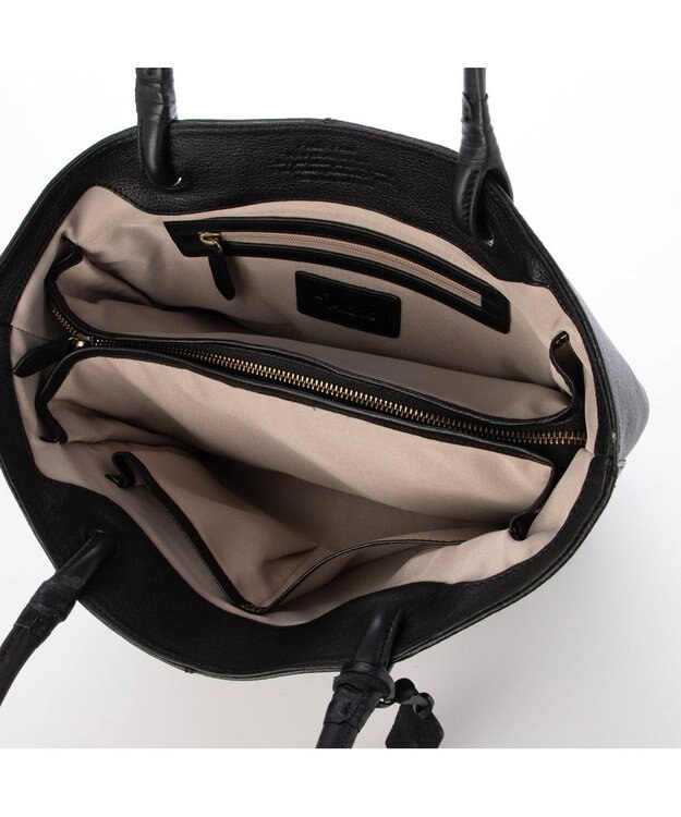 UNBILLION アトランタ ATLANTA / 牛革ハトメあおりトートL ブラック