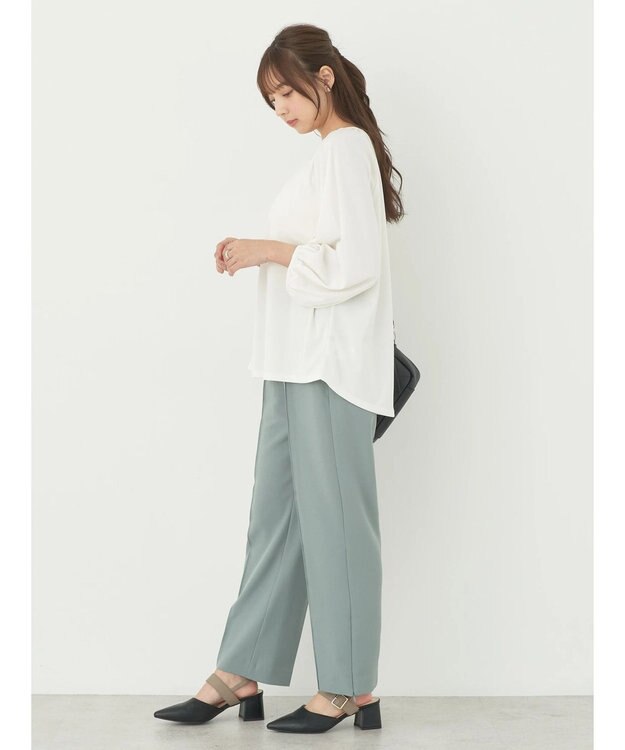 earth music&ecology パフスリーブカットソー Ivory