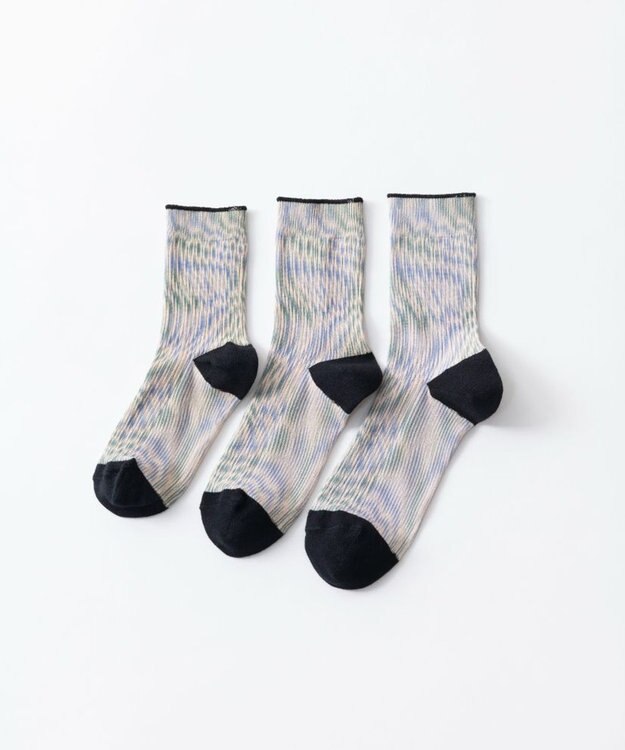 TRICOTE MOIRE LINK SOCKS／モアレリンクソックス 80IVORY