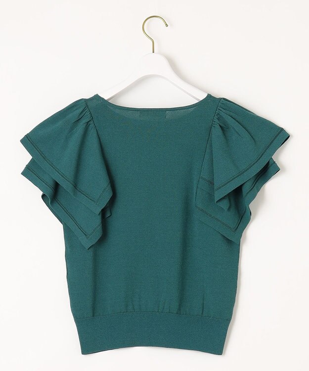 ANY SIS 【接触冷感】レイヤードスリーブ ニット グリーン