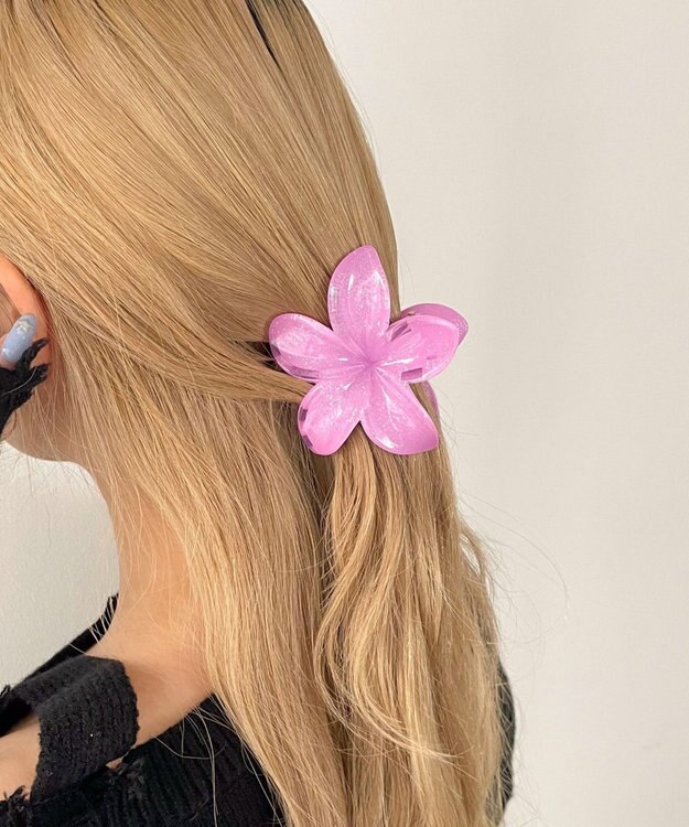 WEGO Lラメフラワーバンス ピンク