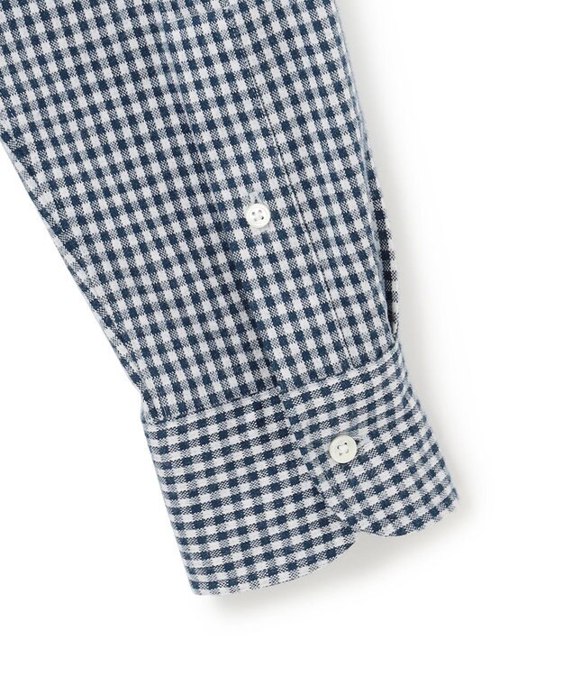 J.PRESS MEN 【KING SIZE】ギンガムチェック コットンネルジャージシャツ ネイビー系3