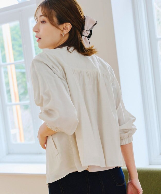 Tiaclasse 【洗える】 シアーピンタックブルゾン エクリュ