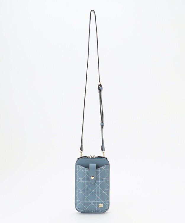 LA BAGAGERIE レザーステッチ　マルチポシェット ライトブルー