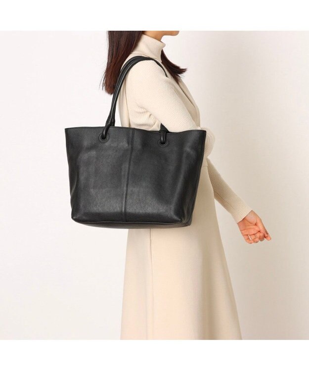 UNBILLION アトランタ ATLANTA / 牛革ハトメあおりトートL ブラック