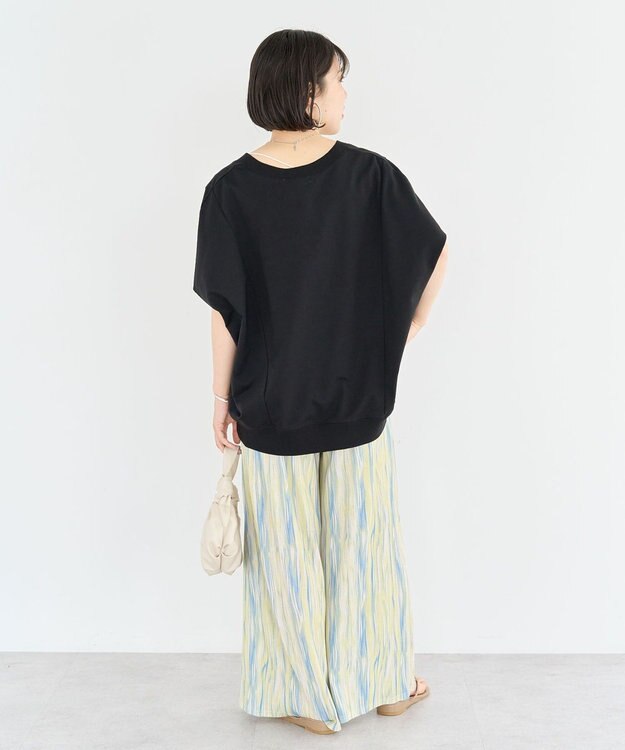 Green Parks 深Ｖネックミニ裏毛フレンチスリーブプルオーバー Gray