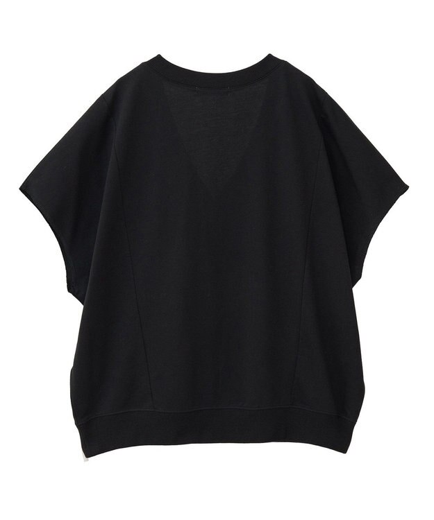 Green Parks 深Ｖネックミニ裏毛フレンチスリーブプルオーバー Gray