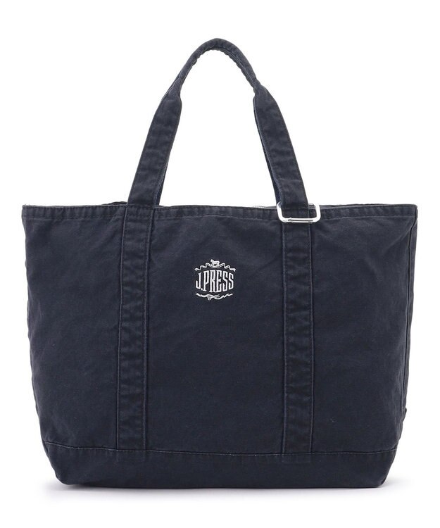 J.PRESS MEN コットンキャンバス オーバルトートバッグ ネイビー系