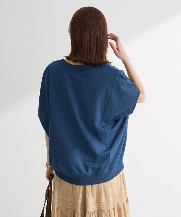 Green Parks 深Ｖネックミニ裏毛フレンチスリーブプルオーバー Gray